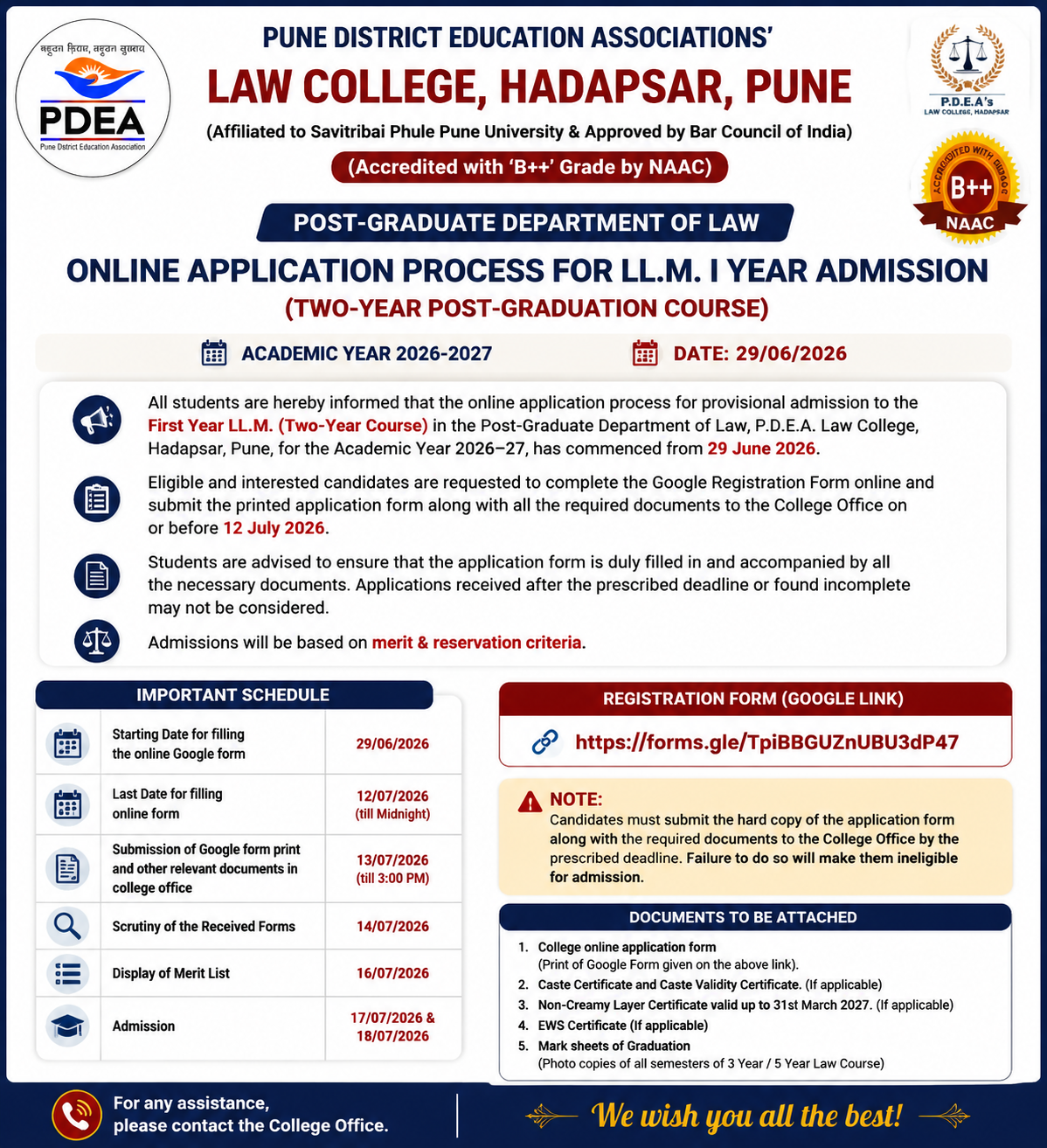 Admission Notice